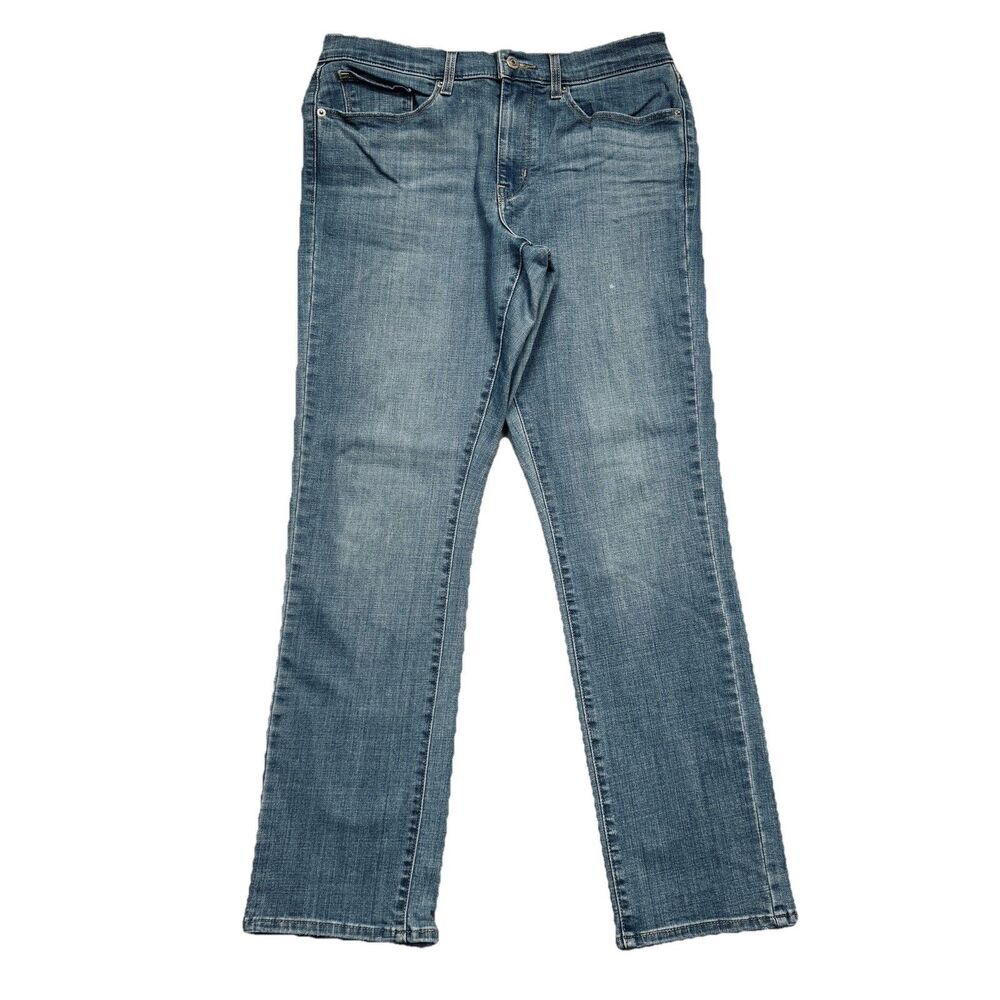 Levis Classic Straight Jeans 10 (31x28.5) Blue High Rise Stretch Denim Womens